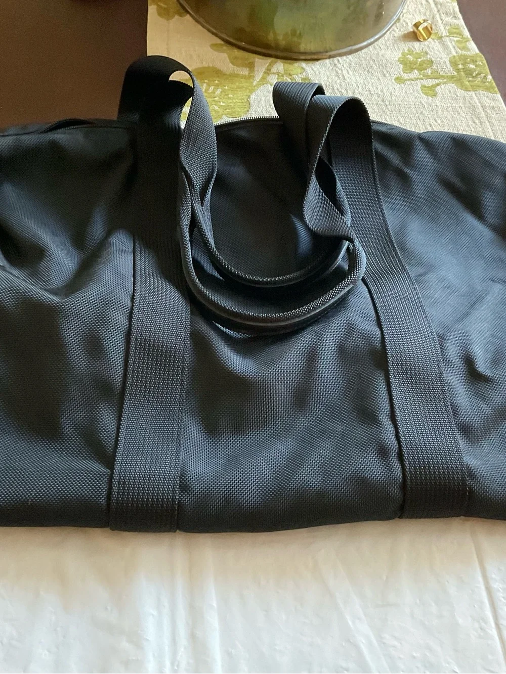 TUMI Alpha 2 Travel Satchel /Weekender Black Nylon Duffle/Tote Bag-2 PCS